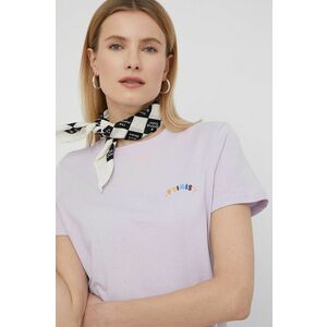 Bavlnené tričko Vila fialová farba, vyobraziť