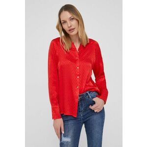 Košeľa Answear Lab dámska, červená farba, voľný strih, so stojačikom vyobraziť