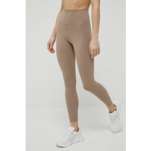 Tréningové legíny adidas Performance Yoga Luxe Studio HD4422 dámske, hnedá farba, jednofarebné vyobraziť