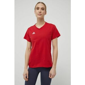 Tričko adidas Performance Entrada 22 HC0441 dámske, červená farba, vyobraziť