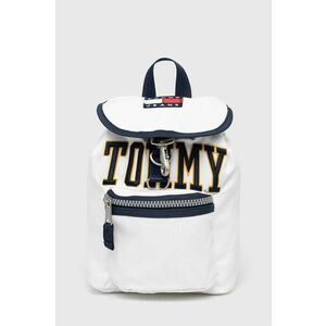 Ruksak Tommy Jeans dámsky, biela farba, malý, s nášivkou vyobraziť