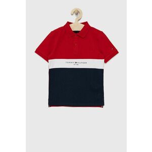 Detské polo tričko Tommy Hilfiger červená farba, s potlačou vyobraziť