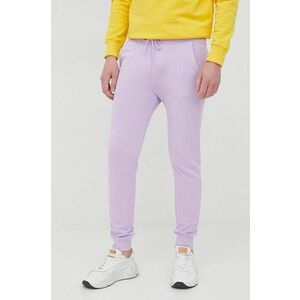 Bavlnené nohavice United Colors of Benetton pánske, fialová farba, jednofarebné vyobraziť