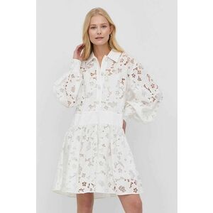 Bavlnené šaty Custommade biela farba, mini, áčkový strih vyobraziť