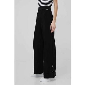 Nohavice Armani Exchange dámske, čierna farba, jednofarebné vyobraziť
