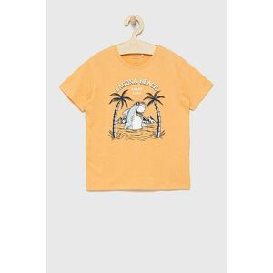 Detské bavlnené tričko Name it oranžová farba, s potlačou vyobraziť