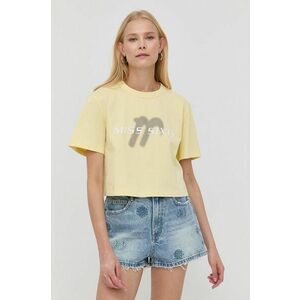 Bavlnené tričko Miss Sixty žltá farba vyobraziť