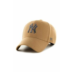 Čiapka 47brand New York Yankees hnedá farba, s nášivkou vyobraziť