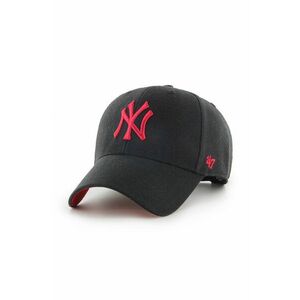 Čiapka 47brand New York Yankees čierna farba, s nášivkou vyobraziť