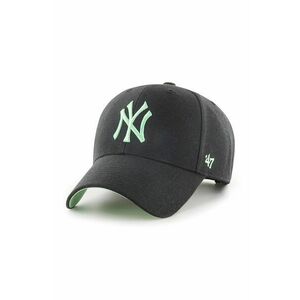 Čiapka 47brand New York Yankees čierna farba, s nášivkou vyobraziť