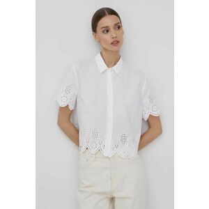 Bavlnená košeľa Pepe Jeans Laura dámska, biela farba, regular, s klasickým golierom vyobraziť