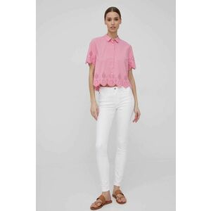 Bavlnená košeľa Pepe Jeans Laura dámska, ružová farba, regular, s klasickým golierom vyobraziť