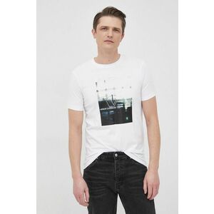 Tričko Armani Exchange pánske, biela farba, s potlačou vyobraziť