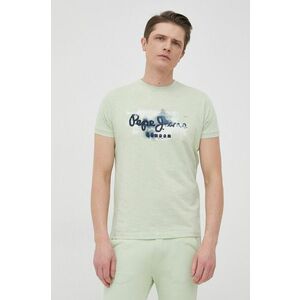 Bavlnené tričko Pepe Jeans Golders N zelená farba, s potlačou vyobraziť