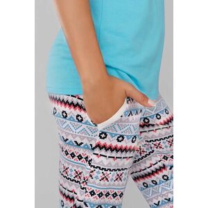 Dámske pyžamo Italian Fashion Piko - dlhé nohavice Tyrkysová L(40) vyobraziť