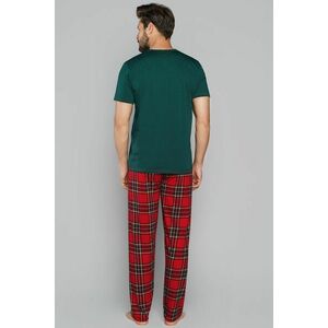 Pánske pyžamo Italian Fashion Narvik - dlhé nohavice Zelená M(38) vyobraziť