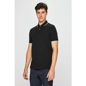 Bavlnené polo tričko Armani Exchange čierna farba, jednofarebné vyobraziť