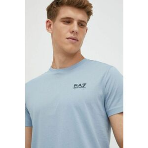 Bavlnené tričko EA7 Emporio Armani jednofarebné vyobraziť
