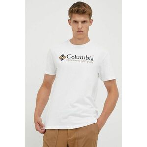 Tričko Columbia 1680053-014, pánska, biela farba, s potlačou vyobraziť