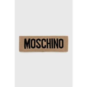 Bavlnená čelenka Moschino béžová farba vyobraziť