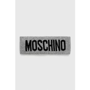 Bavlnená čelenka Moschino šedá farba vyobraziť