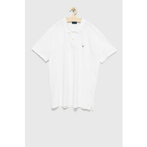 Polo tričko Gant biela farba, jednofarebné vyobraziť