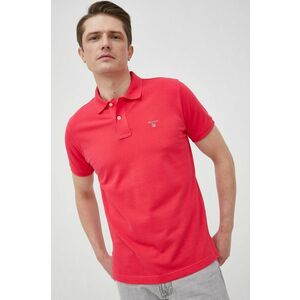 Bavlnené polo tričko Gant ružová farba, jednofarebné vyobraziť