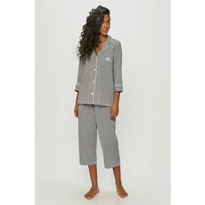 Bavlnené pyžamo Lauren Ralph Lauren tmavomodrá farba, bavlnené vyobraziť
