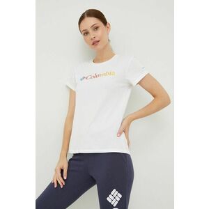 Športové tričko Columbia Sun Trek biela farba, vyobraziť