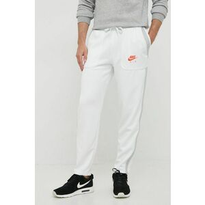 Nohavice Nike Sportswear pánske, biela farba, jednofarebné vyobraziť
