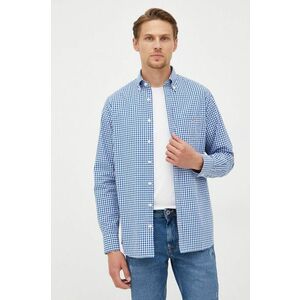 Košeľa Gant pánska, modrá farba, regular, s golierom button-down vyobraziť