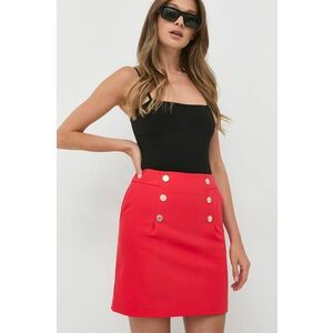 Sukňa Morgan červená farba, mini, rovný strih vyobraziť