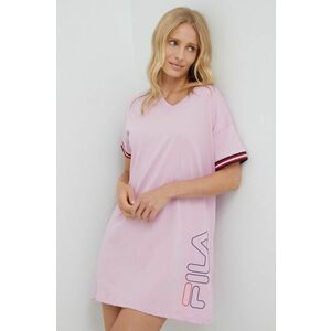 Nočná košeľa Fila dámska, ružová farba, bavlnená vyobraziť