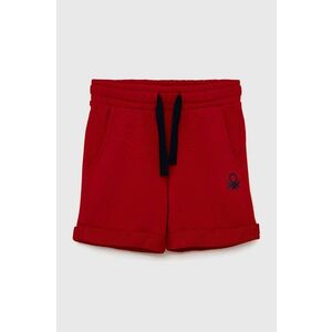 Detské krátke nohavice United Colors of Benetton červená farba, nastaviteľný pás vyobraziť