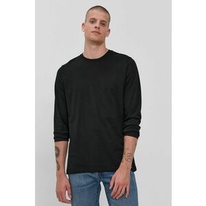 Tričko s dlhým rukávom Lee (2-pack) pánske, čierna farba, jednofarebné vyobraziť