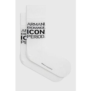 Ponožky Armani Exchange dámske, biela farba vyobraziť