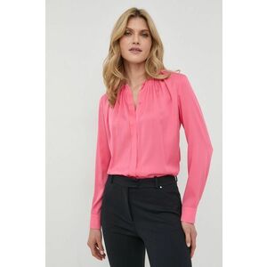 Košeľa BOSS dámska, ružová farba, jednofarebná vyobraziť