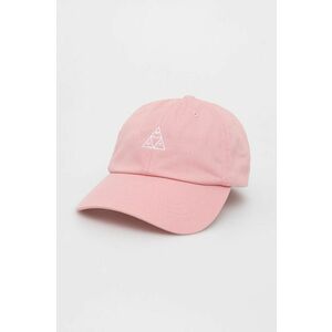 Bavlnená čiapka HUF ružová farba, s nášivkou vyobraziť