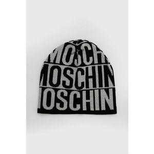 Vlnená čiapka Moschino šedá farba, vlnená vyobraziť