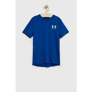 Detské tričko Under Armour 1363280 modrá farba, jednofarebný vyobraziť