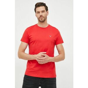 Bavlnené tričko Gant bordová farba, jednofarebné vyobraziť