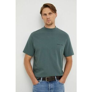 Bavlnené tričko Samsoe Samsoe zelená farba, jednofarebné vyobraziť