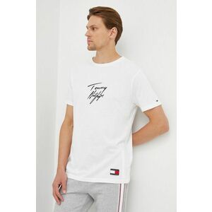 Bavlnené tričko Tommy Hilfiger biela farba, s potlačou vyobraziť