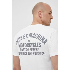 Bavlnené tričko Deus Ex Machina biela farba, s potlačou vyobraziť