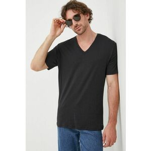 Bavlnené tričko Michael Kors čierna farba, jednofarebné vyobraziť