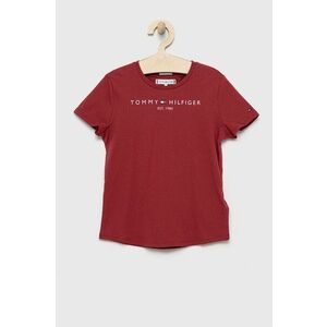 Detské bavlnené tričko Tommy Hilfiger fialová farba, vyobraziť