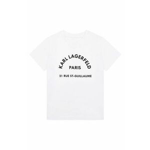 Detské tričko Karl Lagerfeld biela farba, s potlačou vyobraziť