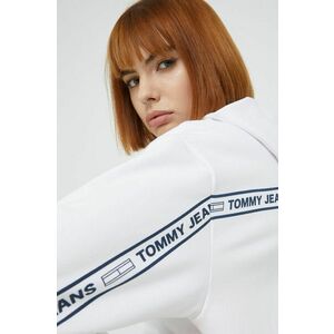Mikina Tommy Jeans dámska, biela farba, s potlačou vyobraziť