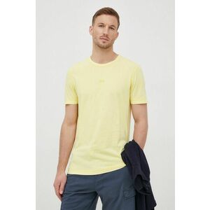 Bavlnené tričko Boss Boss Casual žltá farba, jednofarebné vyobraziť
