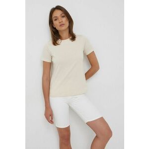 Bavlnené tričko Calvin Klein béžová farba, vyobraziť